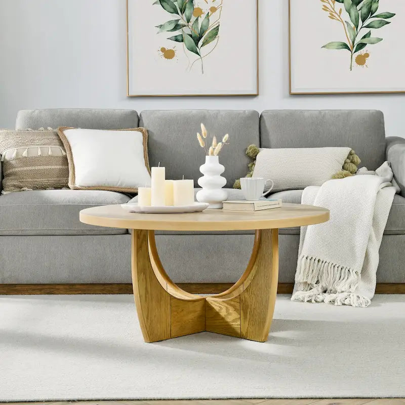 36 Wooden Round Coffee Table