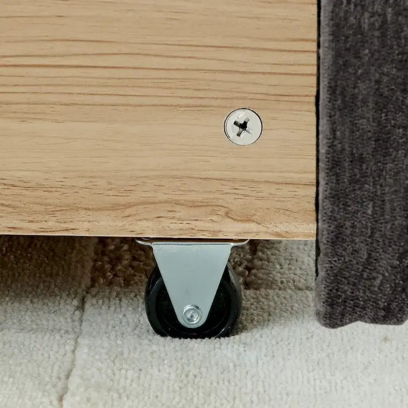 Lit plateforme capitonné King Size en chenille, cadre de lit avec tête de lit capitonnée à motif treillis et 4 tiroirs de rangement pour chambre à coucher