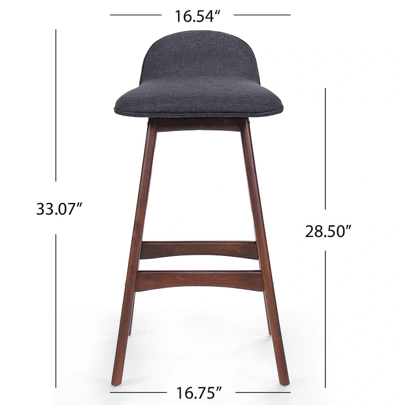 Anatoli Mid-century Modern Upholstered Barstool (Set of 2) by Christopher Knight Home