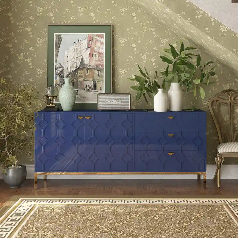 Meuble d'appoint à 2 portes avec commode à 3 tiroirs