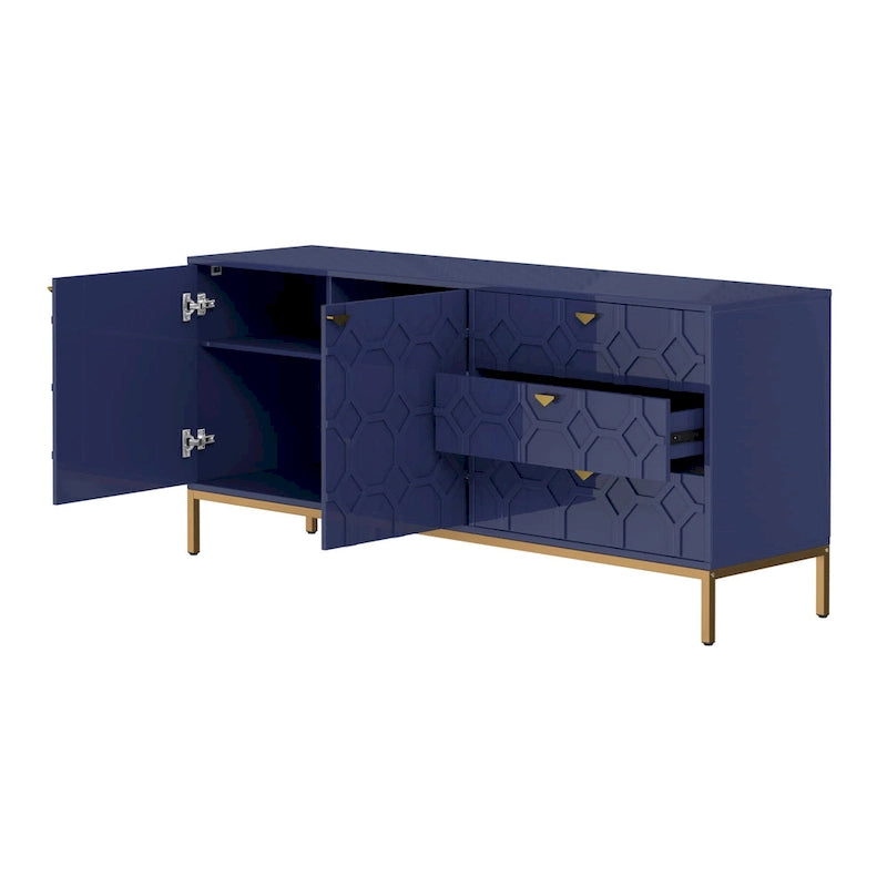 Meuble d'appoint à 2 portes avec commode à 3 tiroirs