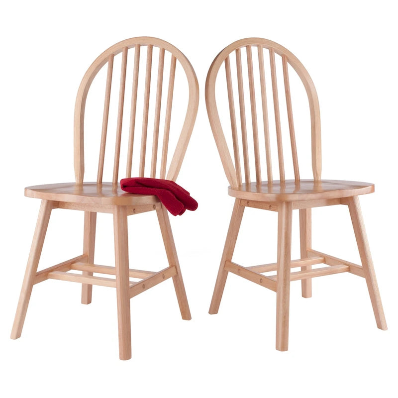 Ensemble de 2 chaises Windsor, naturel
