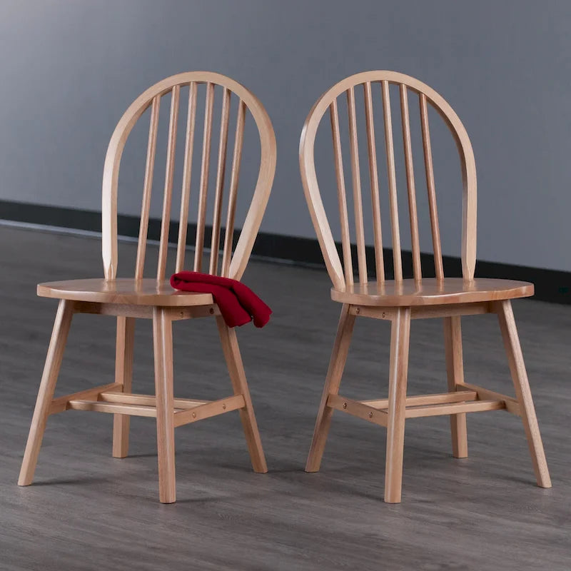 Ensemble de 2 chaises Windsor, naturel