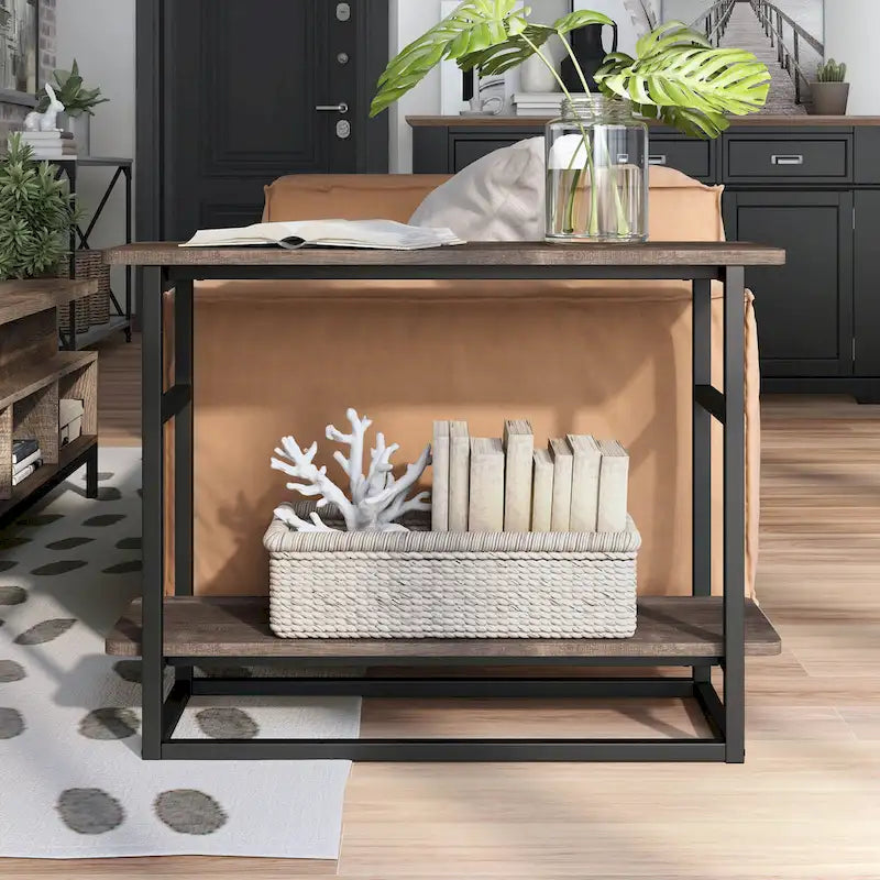 Table d'appoint de 32 pouces de long (avec étagère inférieure)