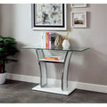 Table de canapé moderne à deux niveaux en métal de 48 pouces