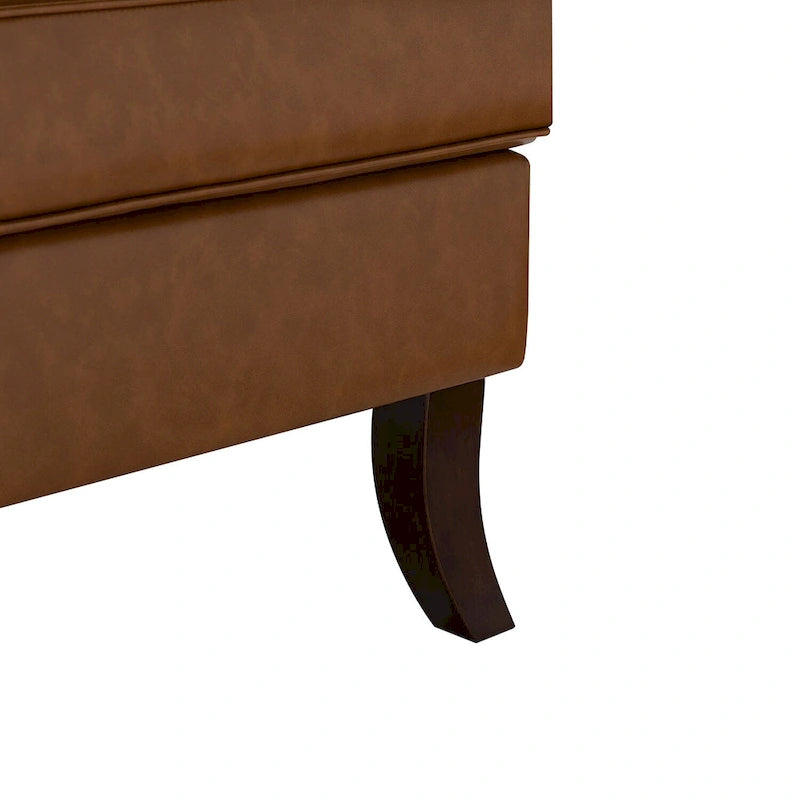 Fauteuil à oreilles ergonomique en cuir végan, style moderniste du milieu du siècle (ensemble de 2)