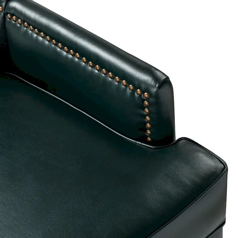 Fauteuil à oreilles ergonomique en cuir végan, style moderniste du milieu du siècle (ensemble de 2)