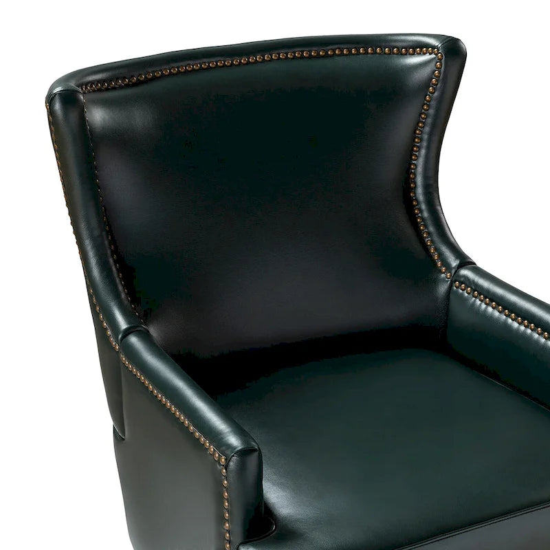 Fauteuil à oreilles ergonomique en cuir végan, style moderniste du milieu du siècle (ensemble de 2)