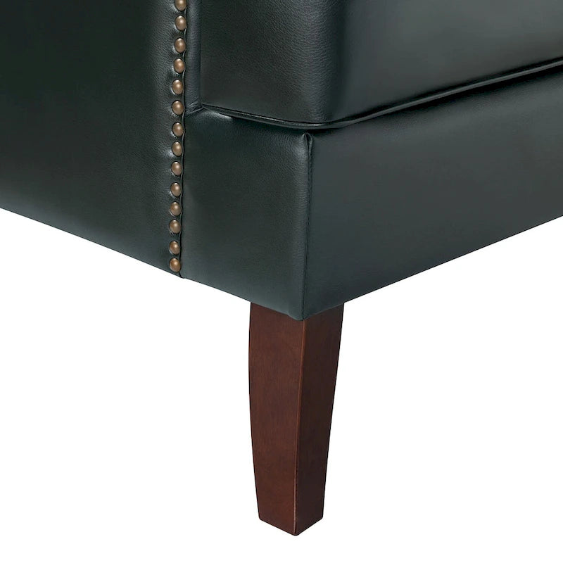 Fauteuil à oreilles ergonomique en cuir végan, style moderniste du milieu du siècle (ensemble de 2)