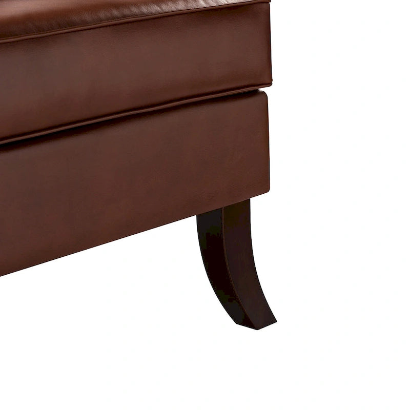 Fauteuil à oreilles ergonomique en cuir végan, style moderniste du milieu du siècle (ensemble de 2)