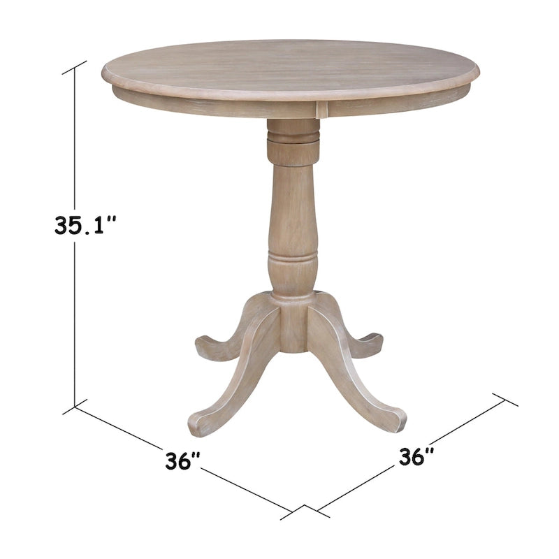 Table ronde à pied central