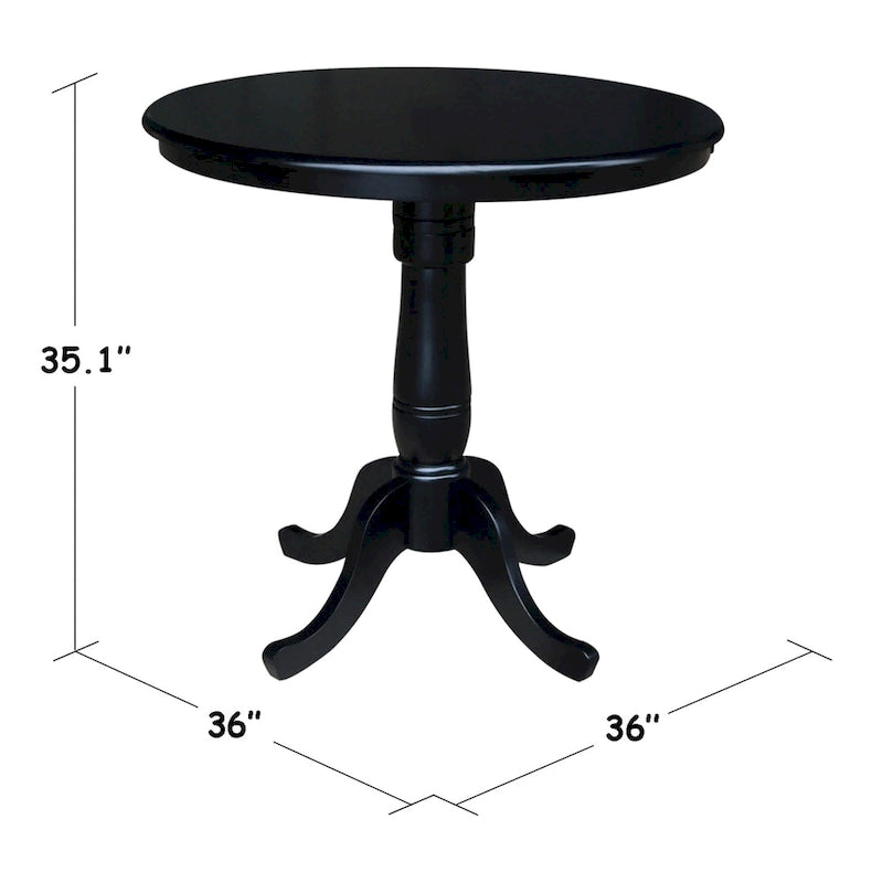 Table ronde à pied central