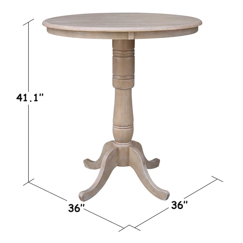 Table ronde à pied central