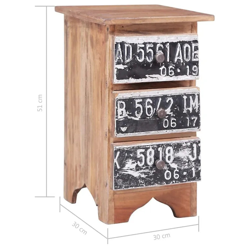 Table de chevet en bois massif acajou