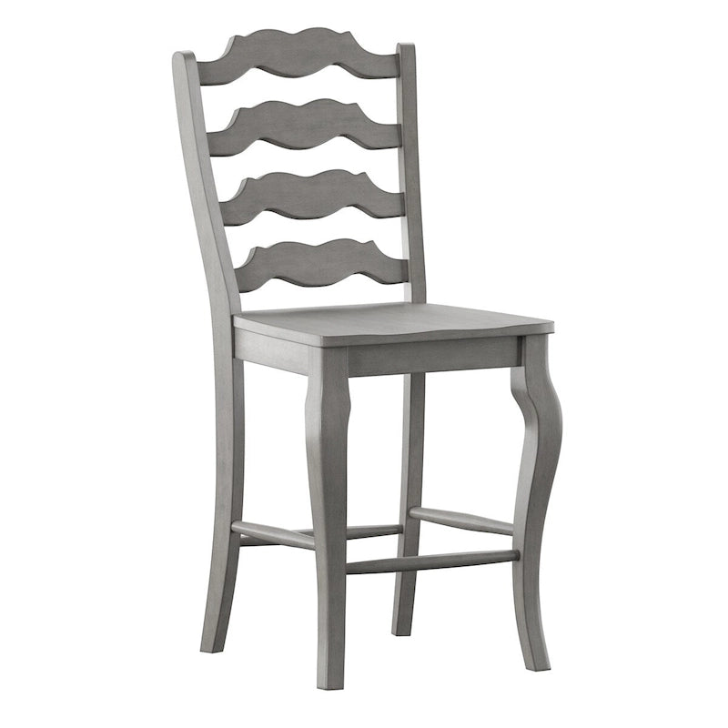 Tabourets de bar à dossier à barreaux en bois (lot de 2)