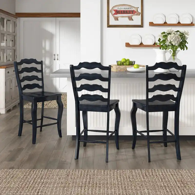 Eleanor French Ladder Back Wood Counter Chair (Set of 2) by iNSPIRE Q Classic