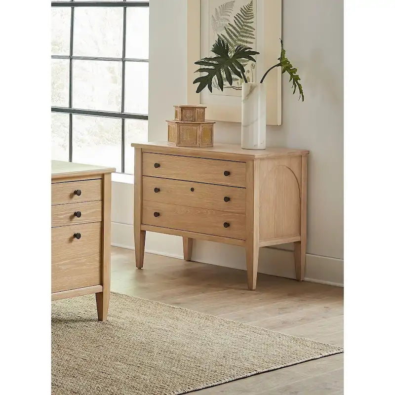 Modern Wood Lateral File, Storage File Drawer, Office File Drawer, Fully Assembled, Light Brown