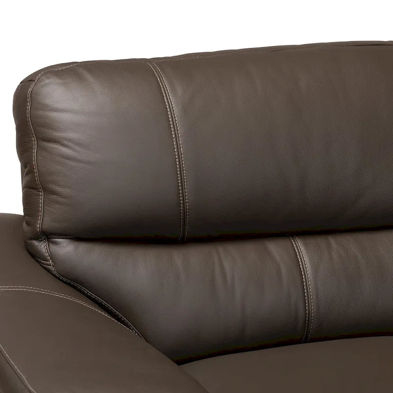 Canapé moderne tout cuir avec méridienne à droite