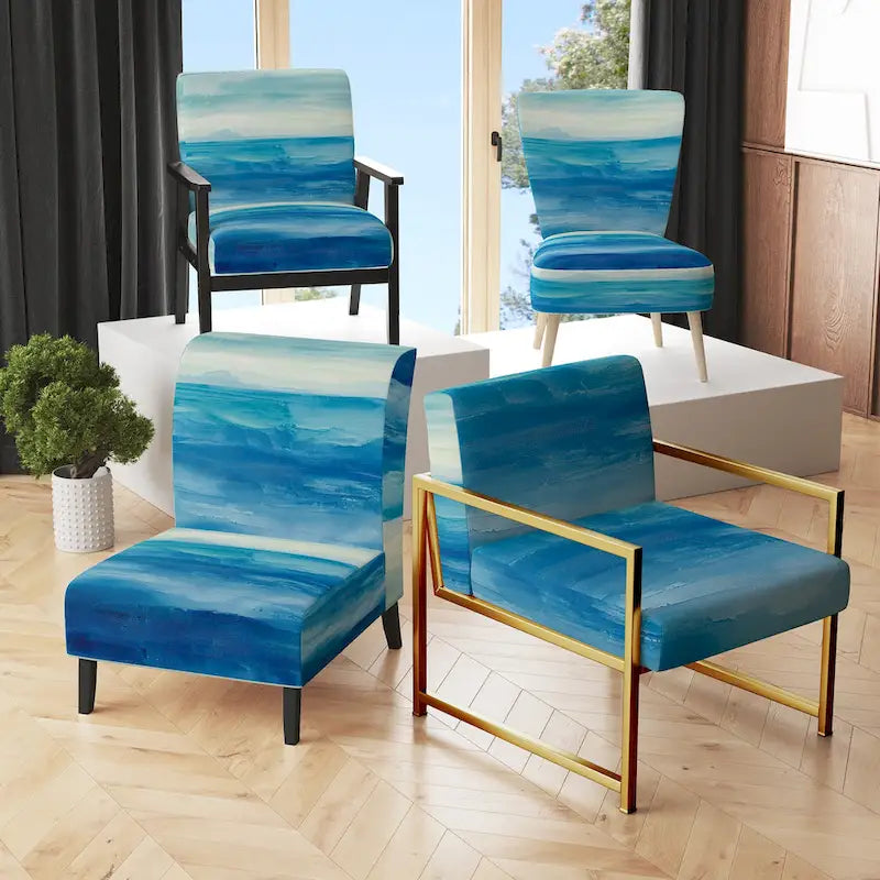Fauteuil d'appoint rembourré de plage - Fauteuil nautique et côtier pour chambre à coucher
