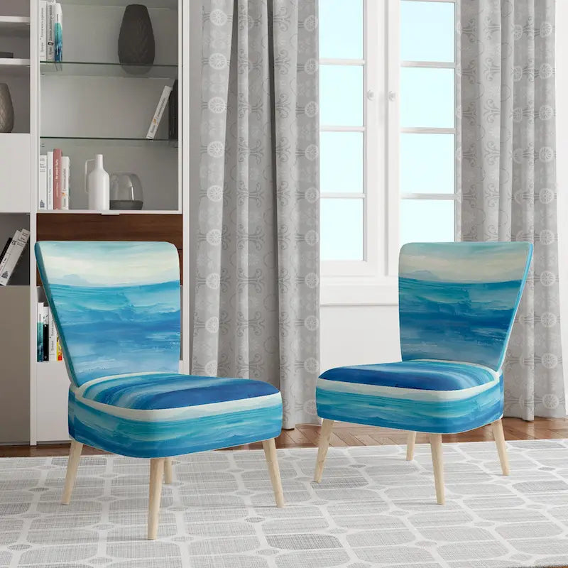 Fauteuil d'appoint rembourré de plage - Fauteuil nautique et côtier pour chambre à coucher